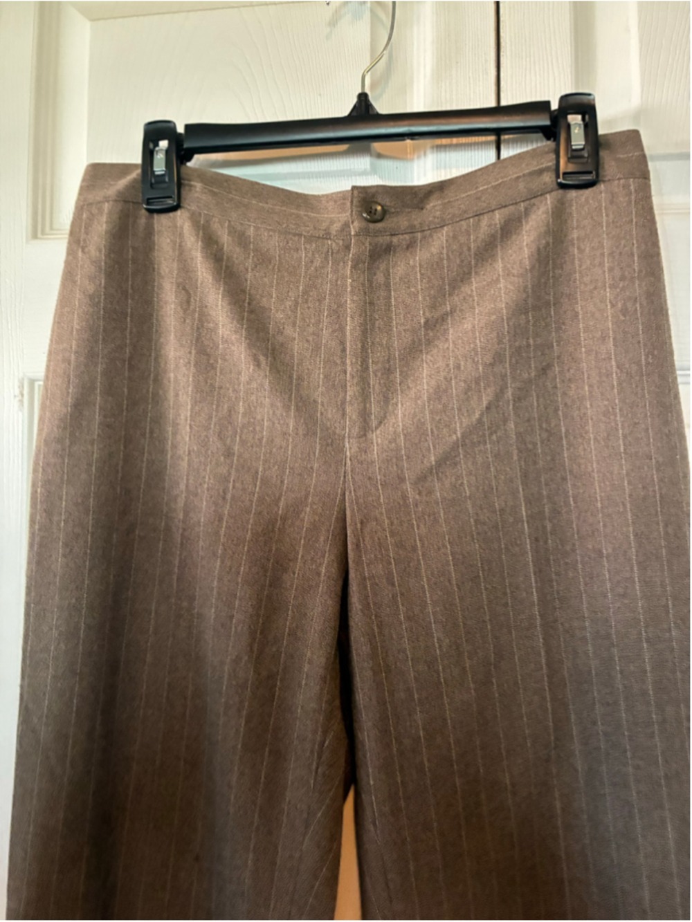 Women's Apt. 9 Petite Brown Pinstripe Trousers 8P - Picture 2 of 5